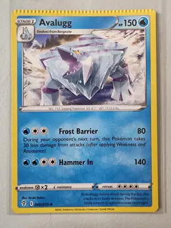 Pokemon: Avaluga 045/203 (Evolving Skies)NM Crimped Error - Image 1