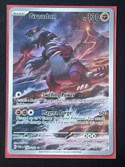 Pokemon TCG Groudon Illustration Rare Paradox Rift 199/182 NM Condition - Image 1