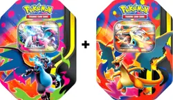 2 Pokemon TCG Mega Charizard X + Y ex Tin Bundle Sealed New - Image 1