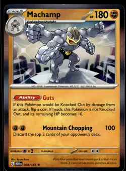MACHAMP - 068/165 Rare 151 Pokemon Holo NM - Image 1