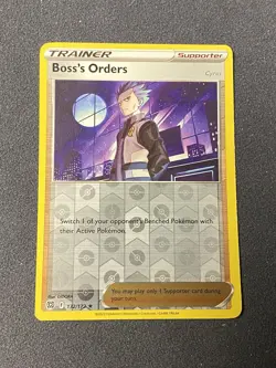 Boss’s Orders Reverse Holo Rare 132/172 Brilliant Stars Trainer NM Pokemon Card - Image 1