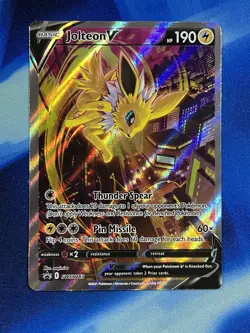 Jolteon v SWSH183 Pokemon TCG Sword & Shield Holo Black Star Promo Card LP - Image 1