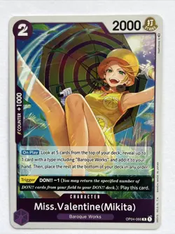 ONE PIECE Card Game OP04-066 Miss.Valentine(Mikita) Kingdoms of Intrigue - Image 1