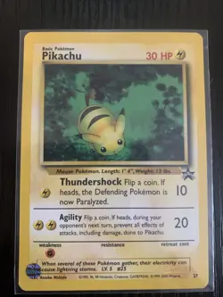 Pikachu 27/53 Pokemon TCG WOTC Promo Card - Vintage Black Star Promo - Image 2