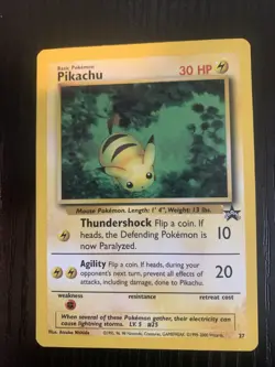 Pikachu 27/53 Pokemon TCG WOTC Promo Card - Vintage Black Star Promo - Image 3