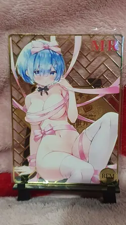 GODDESS STORY MR REM RE:ZERO GOLD METAL WAIFU ANIME CARD - Image 1