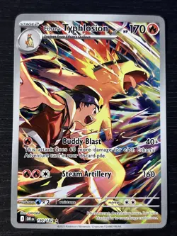 2025 Pokemon Destined Rivals Ethan's Typhlosion Illustration Rare Card 190/182 - Image 1