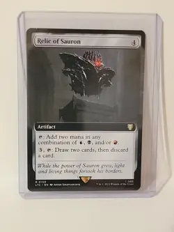 Magic The Gathering MTG RELIC OF SAURON EXTENDED ART Lord of the Rings NM - Image 1
