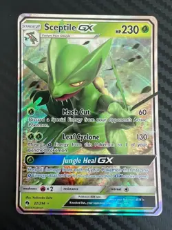 Pokemon TCG Sceptile GX 22/214 Sun & Moon Lost Thunder Ultra Rare NM - Image 1