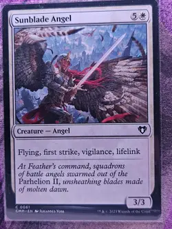 Sunblade Angel 61 Common Commander Masters Magic: The Gathering Lightly Played - Image 1