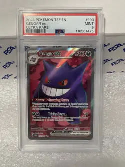 2024 POKEMON TEF EN GENGAR ex ULTRA RARE #193 PS A 9 MINT - Image 1