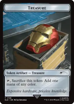 Mtg Secret Lair Treasure Token 1736 NM Rainbow Foil - Image 1