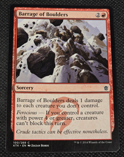 X 1 BARRAGE OF BOULDERS 100 NM Khans of Tarkir MTG Magic The Gathering -- L49 - Image 1