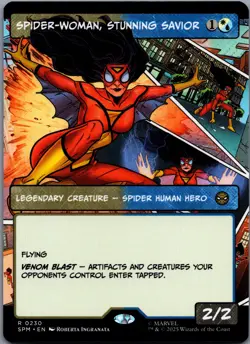 Spider-Woman, Stunning Savior 230 MTG Marvel's Spider-Man Rare Borderless NM - Image 1