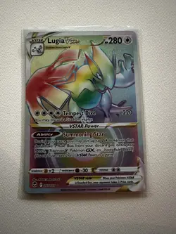 Pokemon TCG: Silver Tempest- Lugia VSTAR 202/195 Rainbow Secret Rare - Image 1