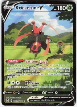 Kricketune V TG12/TG30 Holo V Rare Silver Tempest Trainer Gallery Pokemon NM - Image 1