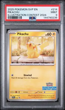 2025 Pokemon SVP Pikachu Illustration Contest 2024 #214 PSA 9 Mint TCG - Image 1