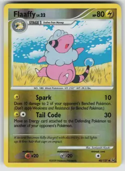 Flaaffy 48/127 Uncommon Platinum Pokemon Reverse Holo Lightly Played - Image 1