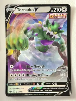 Tornadus V 124/198 Ultra Rare Chilling Reign Pokemon TCG Pack Fresh Near Mint NM - Image 1