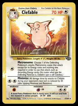 CLEFABLE - 17/64 - JUNGLE SET 1999 WOTC POKEMON UNLIMITED - PLD - Image 1