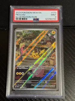 2023 POKEMON MEW EN 151 ILLUSTRATION RARE #173 PIKACHU PSA 9 - Image 1