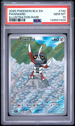 2025 POKEMON BLK EN-BLACK BOLT ILLUSTRATION RARE #142 PAWNIARD PSA 10 - Image 1