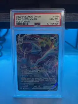 Pokemon TCG 2022 049: Lost Origin Full Art Kyurem VMAX Ultra Rare Card PSA 10 - Image 1