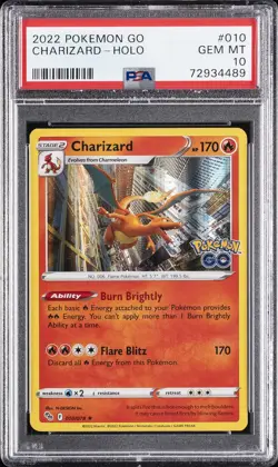 2022 POKEMON GO #010 CHARIZARD-HOLO PSA 10 - Image 1