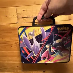 Pokemon Trading Card Game Tin with Card Sleeves, Stickers - Gardevoir, Lucario,… - Image 1