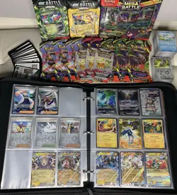 Pokemon Mega Evolution Phantasmal Flames Booster Pack EX Deck Bundle Lot - Image 1