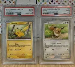 Pokemon Together Stamped Promo Lot - Sequential PSA 9s - Pikachu 25 & Eevee 133 - Image 1