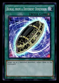 Yu-Gi-Oh #THSF-EN051 Burial from a Different Dimension 1st Edition Super Rare LP - Image 1