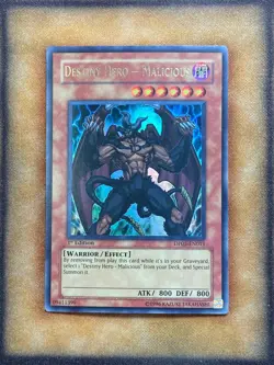 Yugioh Destiny Hero - Malicious DP05-EN011 Ultra Rare 1st Ed NM - Image 1