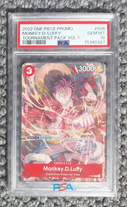 2022 One Piece Luffy Tournament Pack Vol 1 Promo P-006 PSA 10 - Image 1