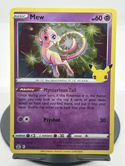 Pokemon TCG Mew 011/025 Celebrations Holo Rare NM - Image 1
