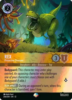 Rex - Protective Dinosaur EPIC 206/204 HOLOFOIL Wilds Unknown Disney Lorcana - Image 1