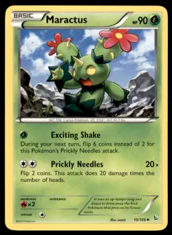 2014 Pokemon XY Flashfire Maractus English #10 - Image 1