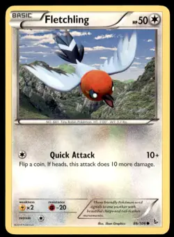 2014 Pokemon XY Flashfire Fletchling English #86 - Image 1