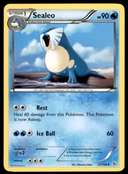 2014 Pokemon XY Flashfire Sealeo English #25 - Image 1