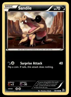 2014 Pokemon XY Flashfire Sandile English #56 - Image 1
