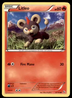 2014 Pokemon XY Flashfire Litleo English #19 - Image 1