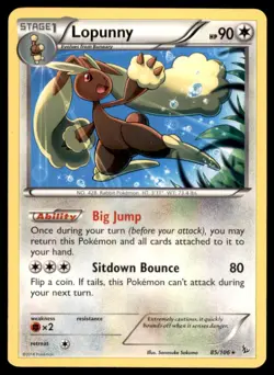 2014 Pokemon XY Flashfire Lopunny English #85 Rare - Image 1