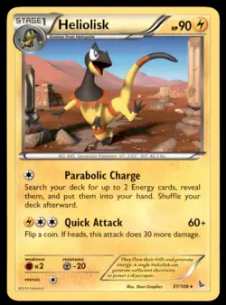 2014 Pokemon XY Flashfire Heliolisk English #37 Rare - Image 1