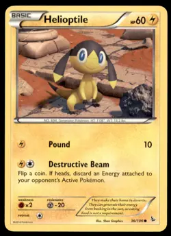 2014 Pokemon XY Flashfire Helioptile English #36 - Image 1