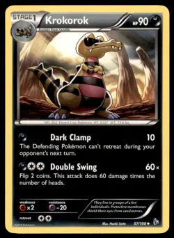 2014 Pokemon XY Flashfire Krokorok English #57 - Image 1