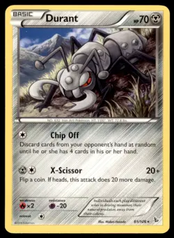 2014 Pokemon XY Flashfire Durant English #61 Rare - Image 1