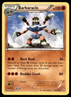 2014 Pokemon XY Flashfire Barbaracle English #49 Rare - Image 1