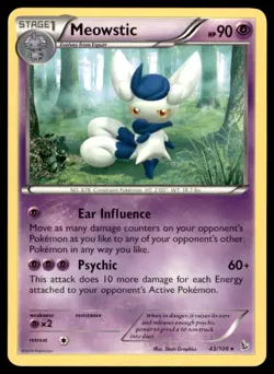 2014 Pokemon XY Flashfire Meowstic English #43 Rare - Image 1