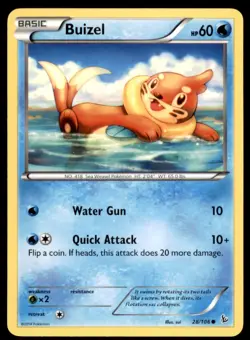 2014 Pokemon XY Flashfire Buizel English #28 - Image 1