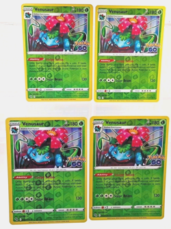 Venusaur 003/078 Pokemon GO Lot of 4 Reverse Holo Rare TGC Pokemon Cards 2022 NM - Image 1